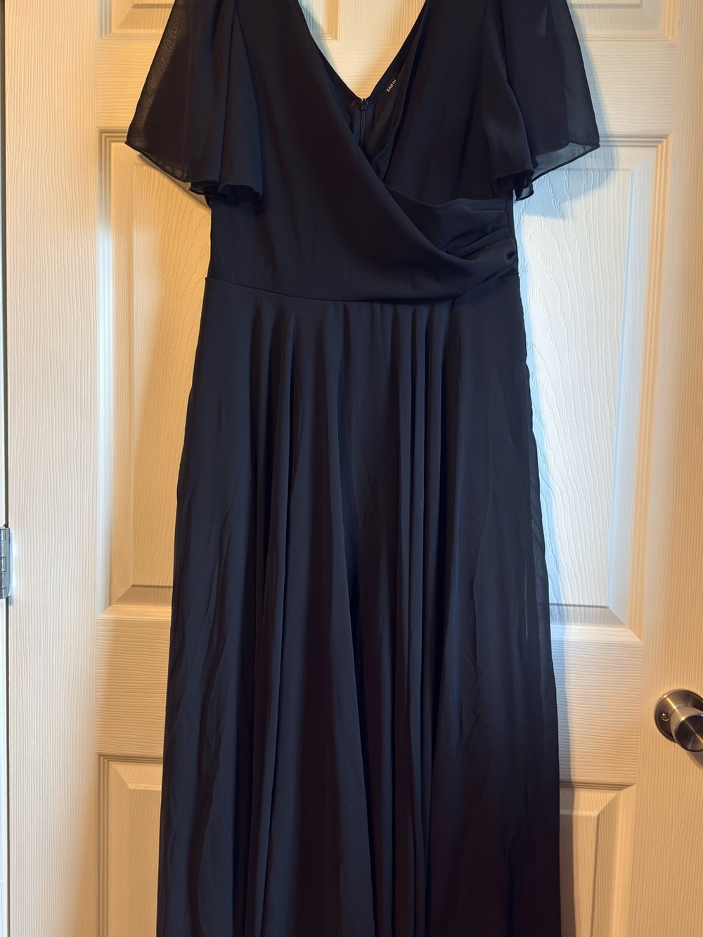 SHEIN Black Flutter Sleeve V-Neck Maxi Dress